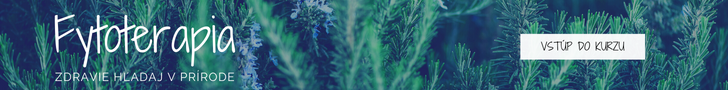 Baner o fytoterapii s textom o zdraví v prírode a rastlinným pozadím.