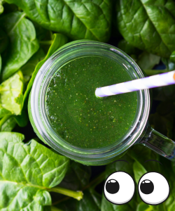 Smoothie zo špenátu s antioxidantmi pre zdravé oči – obsahuje luteín, zeaxantín, ginkgo bilobu a zinok na ochranu zraku.